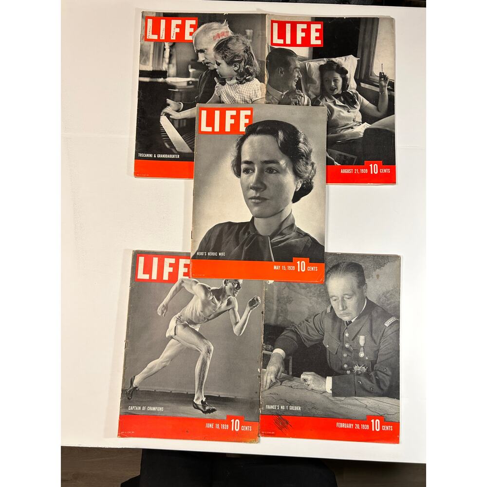 LIFE Magazine Lot 5 1939 WWII Era Ads Coca Cola Vintage